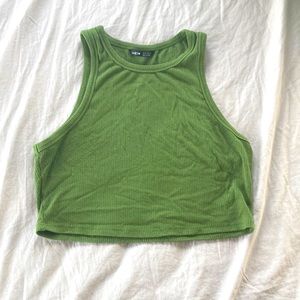 Green cropped tank top